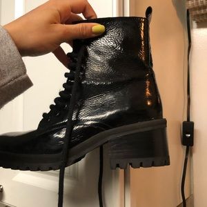 blocked heel steve madden lace up boots